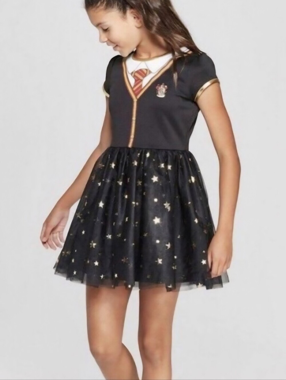 Harry Potter Gryffindor Toole Dress Girl's XL (14/16) Black Gold Star Hermione